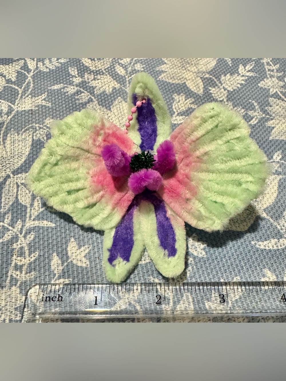 Hand craft Plush Butterfly Keychain - Pastel Green, Pink & Purple
